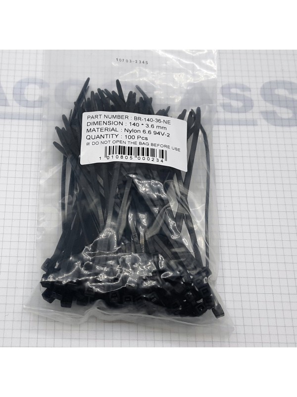 BRIDAS NEGRAS 140X3.6 MM