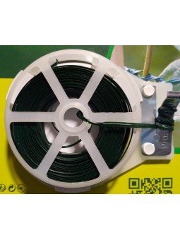 ALAMBRE PLASTIFICADO VERDE 1,6 MM. ROLLO 25 M LINEALES CON CORTADOR