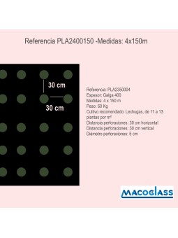 1.	ACOLCHADO G- 350 PERFORADO PARA LECHUGAS 4 X 150M