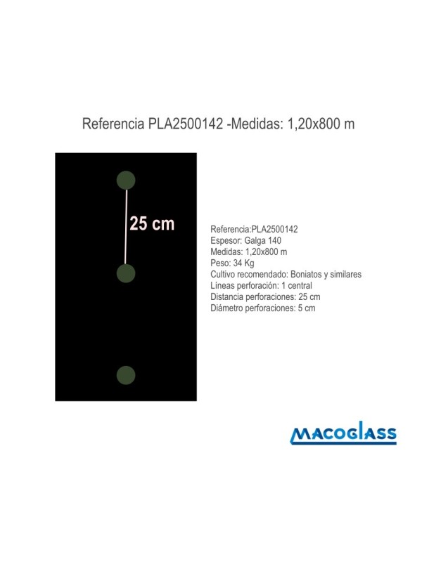 ACOLCHADO NEGRO  BONIATOS.1,40X650 MTS