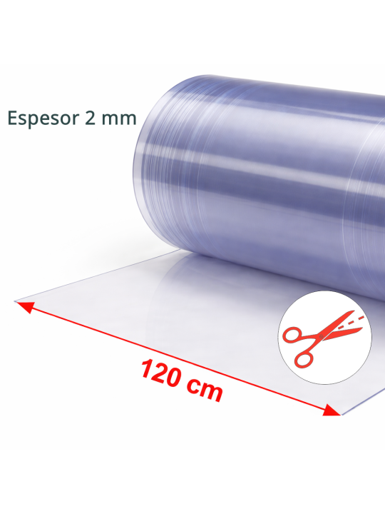 LAMA DE 2 MM DE ESPESOR PARA CORTINAS DE PVC. Rollo 120cm x20 m