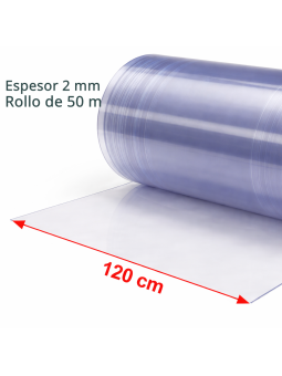 LAMA DE 2 MM DE ESPESOR PARA CORTINAS DE PVC. Rollo 120cm x20 m