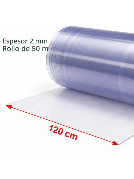 LAMA DE 2 MM DE ESPESOR PARA CORTINAS DE PVC. Rollo 120cm x20 m