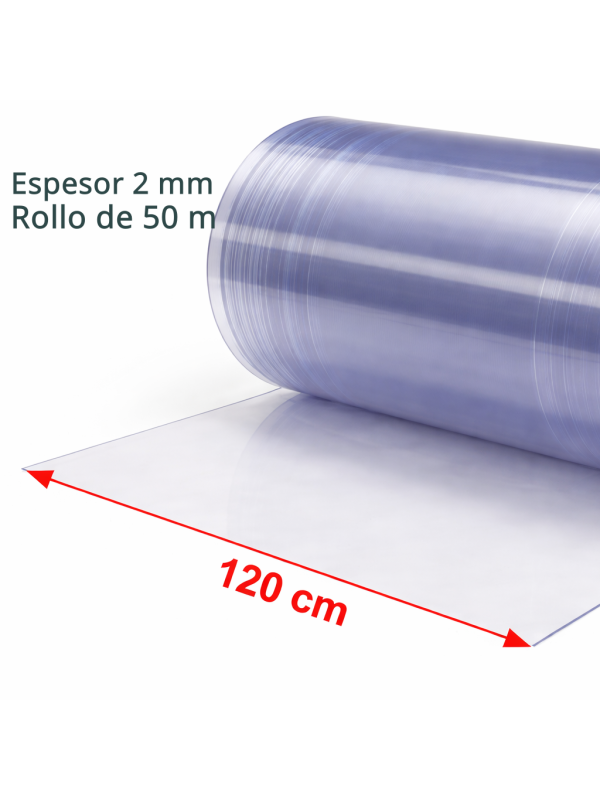 LAMA DE 2 MM DE ESPESOR PARA CORTINAS DE PVC. Rollo 120cm x20 m