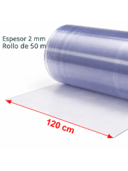 LAMA DE 2 MM DE ESPESOR PARA CORTINAS DE PVC. Rollo 120cm x20 m