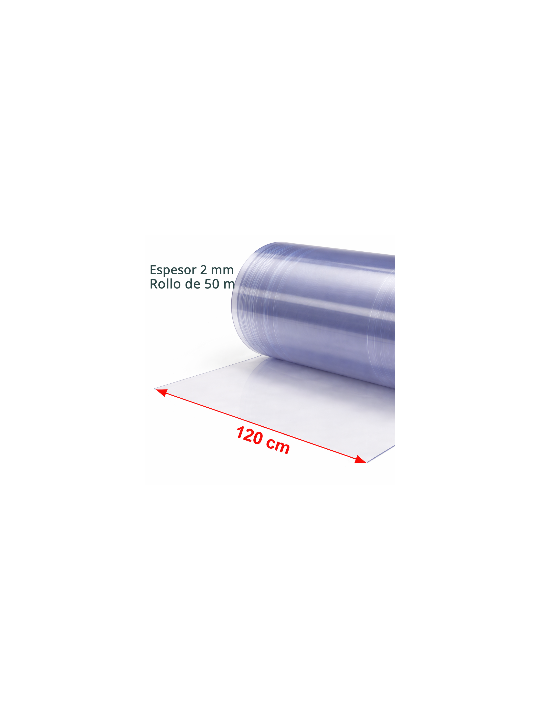 LAMA DE 2 MM DE ESPESOR PARA CORTINAS DE PVC. Rollo 120cm x20 m