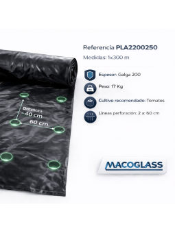 ACOLCHADO TOMATES PERFORADO . ROLLO 1 X 300 M