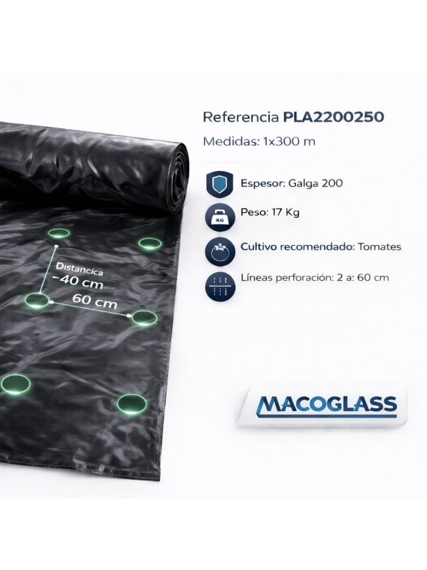 ACOLCHADO TOMATES PERFORADO . ROLLO 1 X 300 M