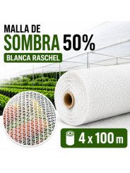 Malla de Sombreo Blanca 50% Raschel Rollos Completos