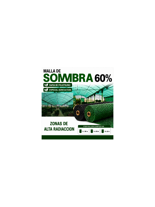 MALLA SOMBREO 60% ROLLOS