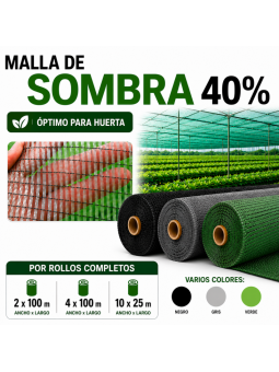 MALLA SOMBREO 40% ROLLOS