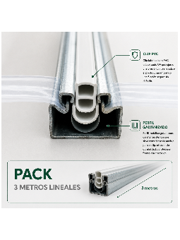 Perfil cincado con Clip PVC para Invernaderos.