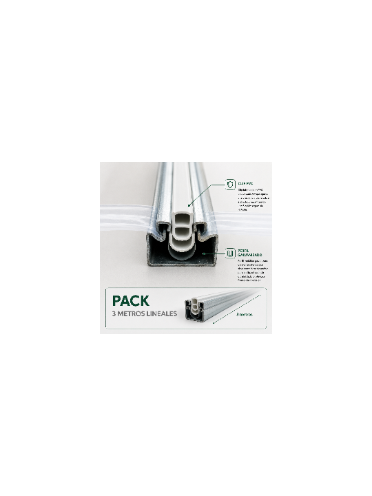 Perfil cincado con Clip PVC para Invernaderos.