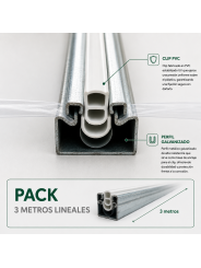 Perfil cincado con Clip PVC para Invernaderos.