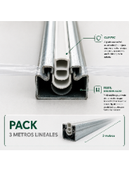 Perfil cincado con Clip PVC para Invernaderos.