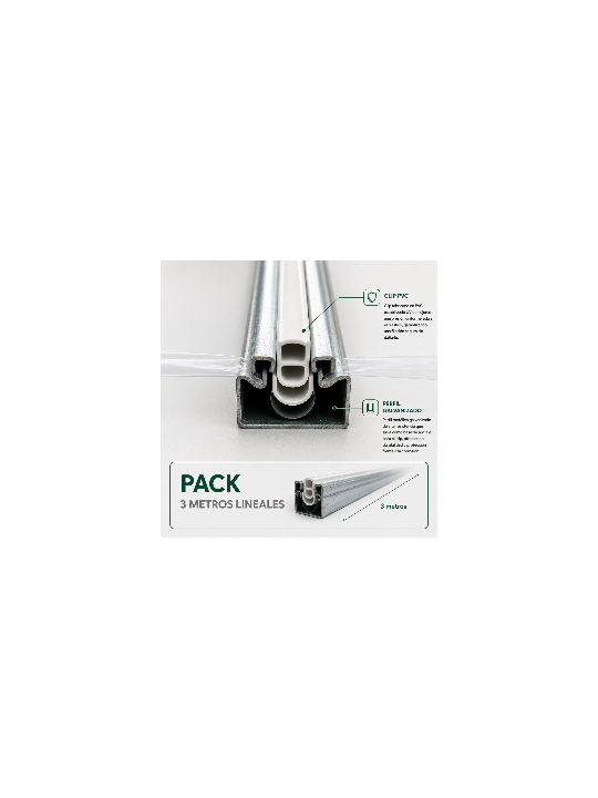 Perfil cincado con Clip PVC para Invernaderos.