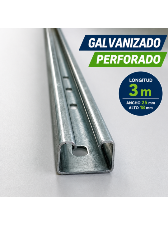 PERFIL OMEGA CINCADO PERFORADO 3 METROS LARGO