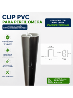 PERFIL DE PVC DOS PIEZAS. 3 METROS LARGO