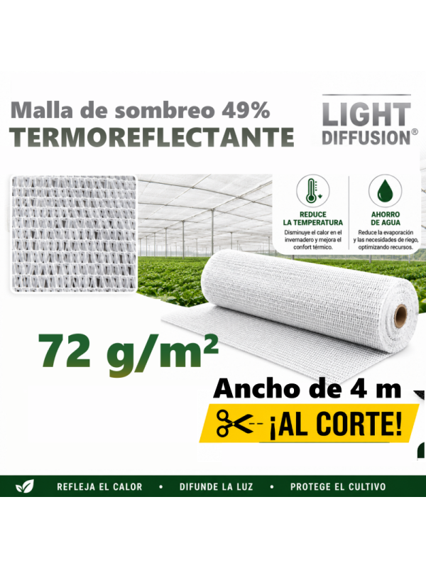 MALLA DE SOMBREO TERMOREFLECTANTE AL CORTE