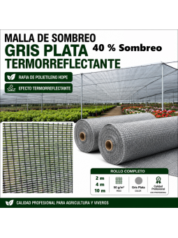 MALLA DE SOMBREO TERMOREFLECTANTE GRIS PLATA