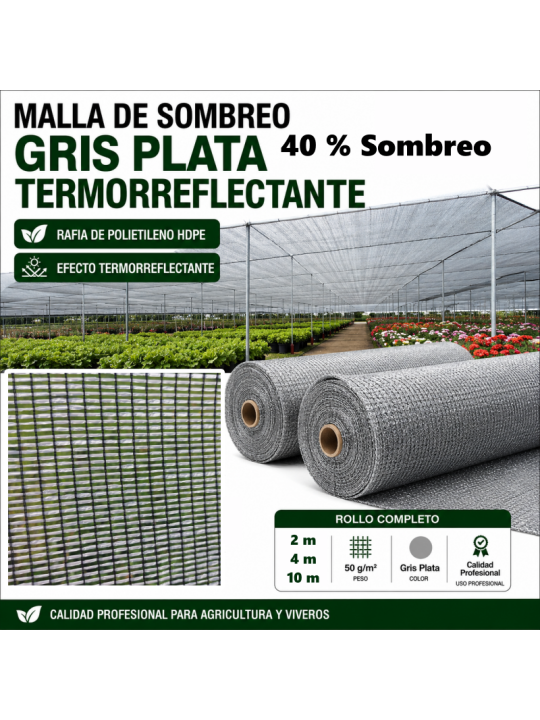 MALLA DE SOMBREO TERMOREFLECTANTE GRIS PLATA