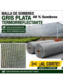 MALLA DE SOMBREO TERMOREFLECTANTE GRIS PLATA al corte