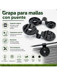 GRAPA SUJECCION MALLA REDONDA CON PUENTE. Paquetes 25-50-100 unidades