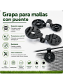 GRAPA SUJECCION MALLA REDONDA CON PUENTE. Paquetes 25-50-100 unidades