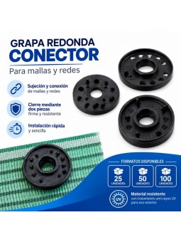 GRAPA REDONDA CONECTOR. A la venta en paquetes de 25,  50, 100 unidades