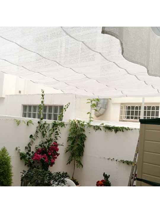 MALLA SOMBREO 50% BLANCA RASCHEL  ROLLOS