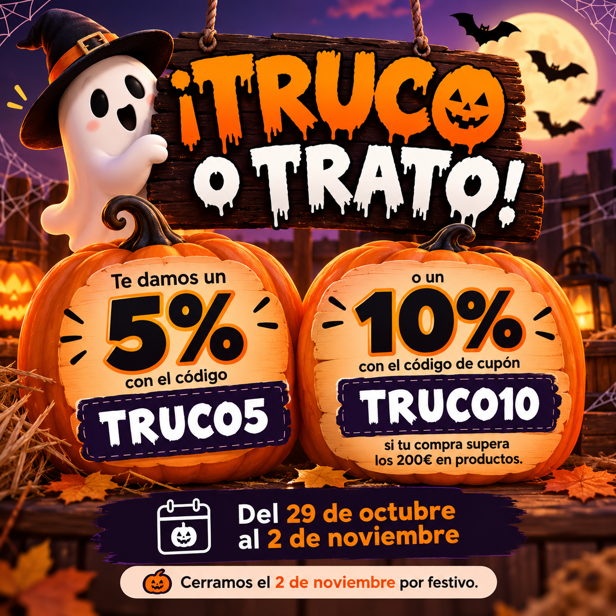 Cupón descuento halloween